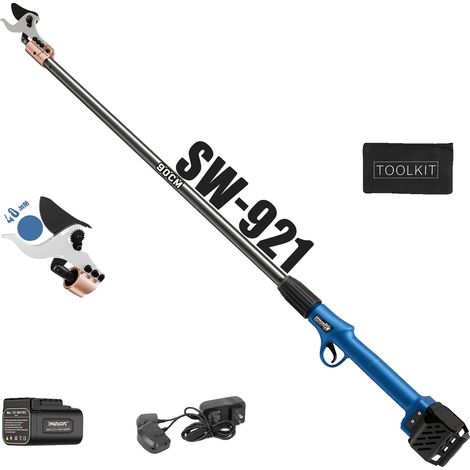 Tijeras de podar eléctricas, motor sin escobillas, opciones de alimentación versátiles, SW-921 0.9M, dos baterías. (1/2)