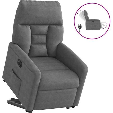 Maison Exclusive - Fauteuil inclinable électrique gris foncé tissu microfibre (1/5)
