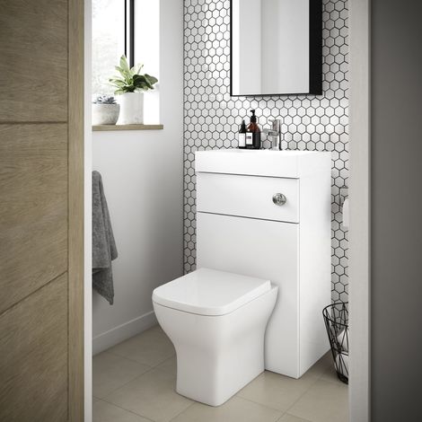 2 In 1 Vanity Unit with Basin, WC Unit and Concealed Cistern 500mm - Oslo By Voda Design