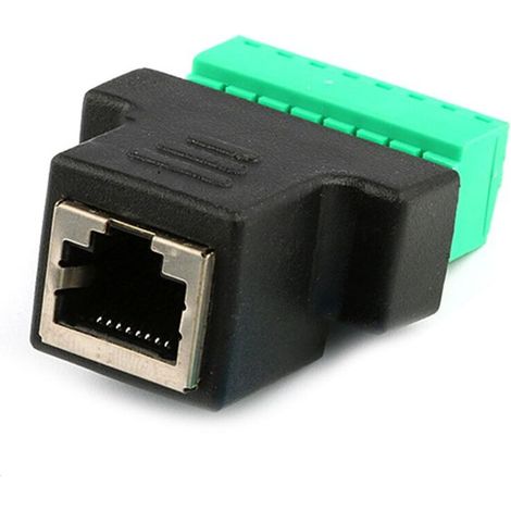 Connecteur Femelle RJ45 Vers Borne à Vis 8 Broches Adaptateur D'Extension de Câble Ethernet Borne à Vis Réseau de Haute Qualité (1/2)