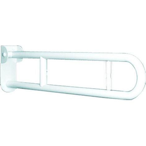 Maniglione barra ribaltabile 80 cm con porta rotolo e piastra rinforzata (1/3)