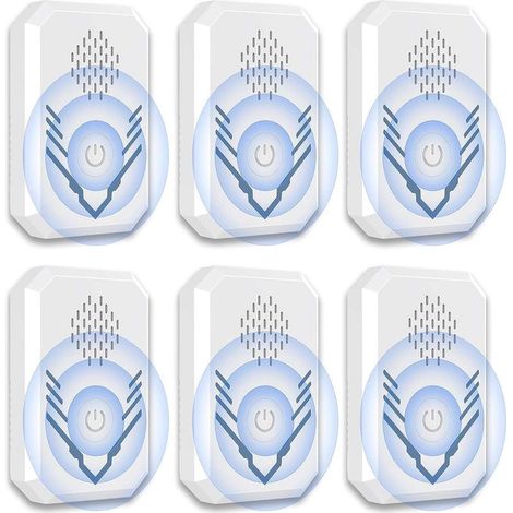 GDHZS- Repulsif Ultrason Souris et Rats 6 Pièces, Anti Souris Rats,Anti Moustique, Sûr et Économe en Énergie, Repulsif Ultrason pour Rat,Souris, Cafards,Moustiques, Nuisibles (1/5)