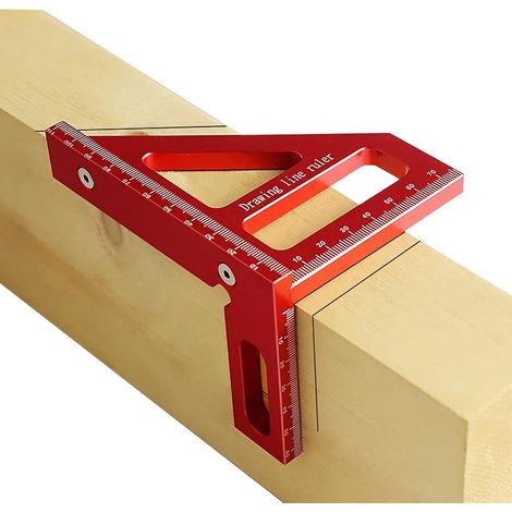 Équerre Charpentier 3D, Rapporteur Carré pour le Travail du Bois Aluminium à 45/90 Degrés, Rapporteur d'Angle, Equerre Menuisier pour Ingénieur, Bricolage (1/5)