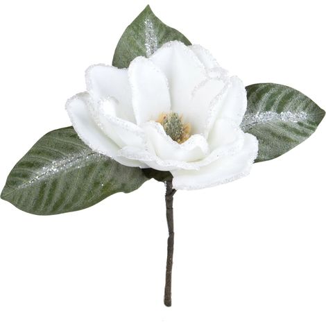 Ramo decorativo di magnolia color ghiaccio da 40 cm (1/3)