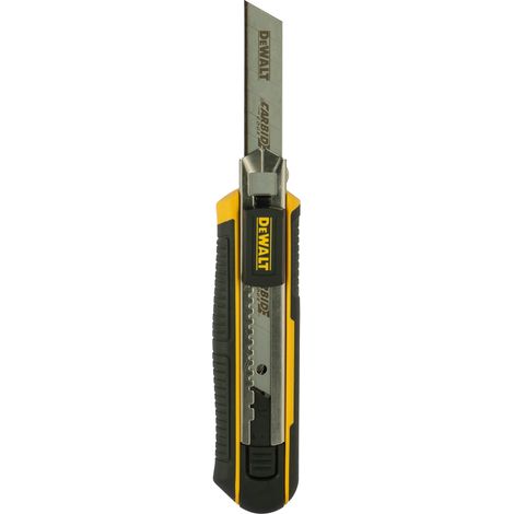 Dewalt – Cutter 18 mm avec 3 lames en carbure de tungstène – Magasin automatique pour lames – Poignée ergonomique pour usage prolongé