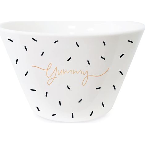Bol à céréales avec bol en porcelaine doré véritable Yummy 61766 Blanc (1/4)