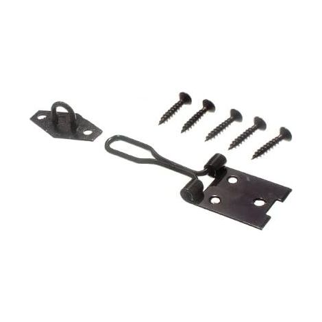 Lot de 40 moraillons et agrafes en acier de type fil, 100 mm, finition noire (1/2)