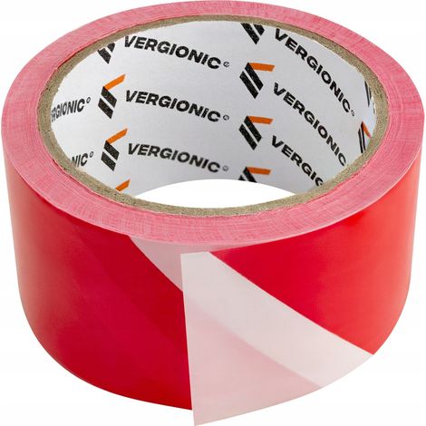 Ruban de signalisation rouge et blanc 50 mm x 100 m (1/2)