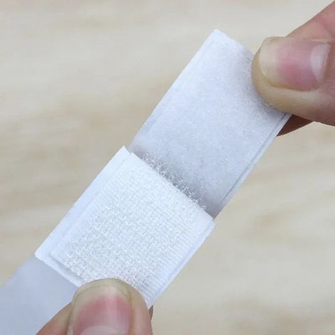 Ruban adhésif Velcro auto-agrippant noir et blanc en nylon, résistant et puissant, 25 mètres, largeurs 20/25/30/50 mm, blanc, 5 mètres (1/5)