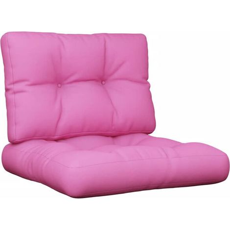 Un ensemble de deux coussins de plateau en tissu rose (1/5)