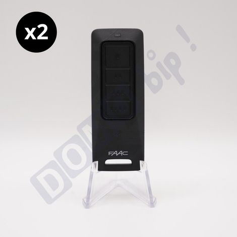 FAAC FDS - XT4 433/868 FDS (référence 787018) - Lot de 2 télécommandes 4 canaux BiFréquence pour portail et porte de garage - Nouvelle Génération FDS - Codage Sécurisé - Télécommande Compatible SLH et (1/5)