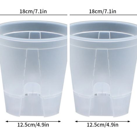 (S14, comme illustré) Pot à arrosage automatique pour orchidées, pots de fleurs transparents pour plantes, pot de jardin paresseux, pot respirant pour racines d'orchidées (1/4)