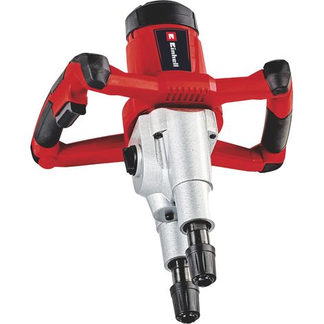 Einhell Farb-Mörtelrührer TE-MX 1600-2 CE Twin (1.600 W, 2-Gang-Getriebe, gegenläufige Rührer, dynamische Drehzahlregelung, Hex-Rühreraufnahme, inkl. 2 Rührer für Mörtel Ø 120 mm)