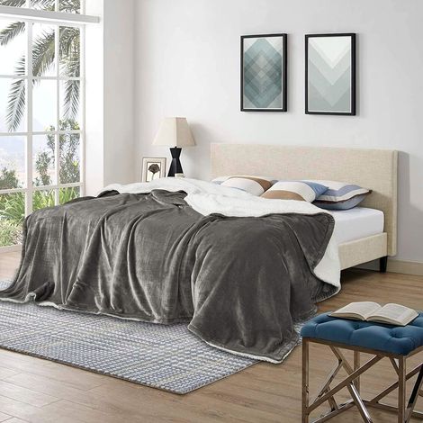 WOLTU Couverture Chaude, Couverture de la Chambre en Peluche, Couverture de canapé, 150x200cm, Gris (1/4)
