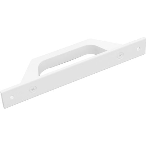 Poignée de porte coulissante en métal électroplaqué, style porte de grange, avec vis de fixation, blanche (1/5)