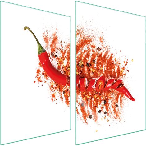 Assiette de protection en verre POUR la cuisine 2x35x52 piment (1/5)