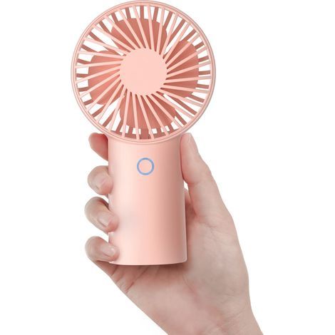 4000mAh Handheld Fan, Mini Portable Fan, Small USB Rechargeable Fan Battery Operated Personal Fan with 3 Speeds-Pink (1/5)