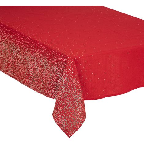 Weihnachtstischdecke Colorama de Noël Motiv kleine Punkte 140x240cm - Silber