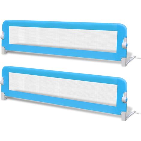 vidaXL Sponde Letto per la Sicurezza dei Bambini 2 pz Blu 150x42 cm