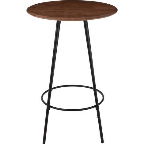 Table de bar ronde en bois et métal style industriel D60 - VARNY
