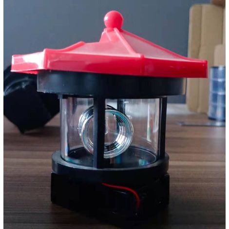 Nuevo producto transfronterizo: Torre de luz solar giratoria, mesa de fuego, lámpara LED decorativa para jardín, patio o césped (pequeño faro rojo). (1/5)