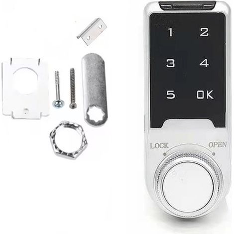 Elektronisches Zahlenschloss (silber, 30 mm langer Zylinder, 1 Stück) (1/5)