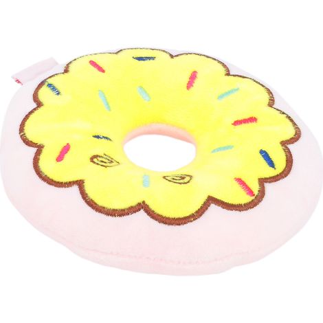 Jouet couineur pour chien, peluche résistante aux morsures en forme de donut, doux et moelleux, rose (1/5)