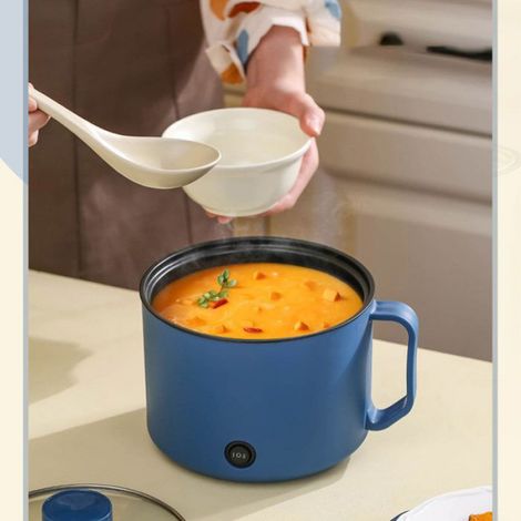 Mini pot électrique Pot à cuisson électrique electromenager fait Panier de vapeur vert à RoyalBlue et Food Stuming Panier (1/4)