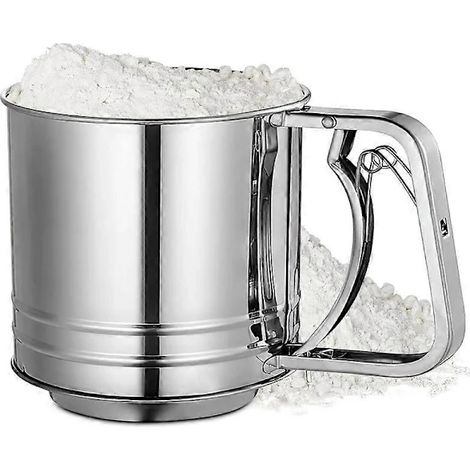 Setaccio per farina per pasticceria, 5 tazze, acciaio inox, manuale. (1/4)
