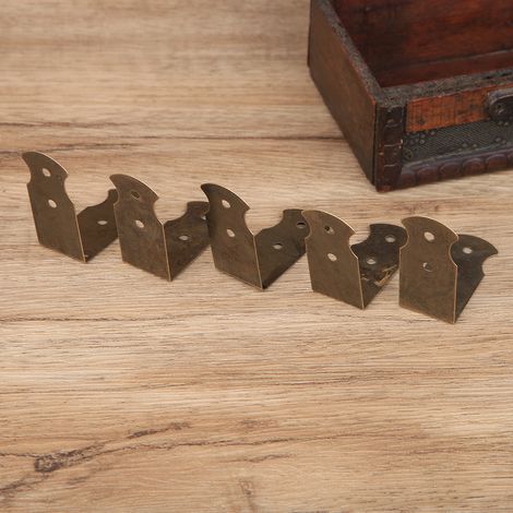 50 pièces coins protecteurs en laiton pour coffret à bijoux, embouts d'angle décoratifs, 8 x 1,8 cm (1/4)
