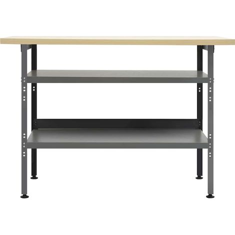 vidaXL Banco de trabajo de acero gris 120x60x85 cm (1/2)