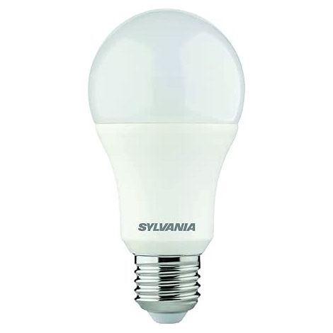 SYLVANIA Lampadina a LED, attacco E27, 1521 lumen, bianco freddo (4000 Kelvin), potenza 13 Watt, durata 15000h, diametro 60 mm, lunghezza 108 mm, bulbo bianco, confezione da 1 [Classe di efficienza en
