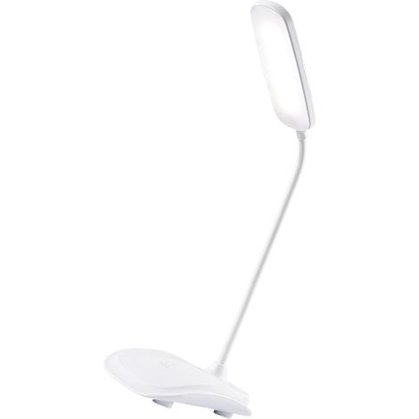 Lampe de bureau LED blanche, lampe de table tactile à intensité variable, 3 couleurs, idéale pour la chambre d'étudiant ou de chevet.