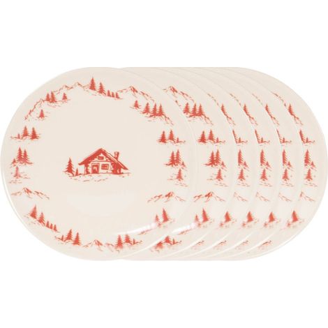 Table Passion - Assiette dessert Alpages rouge 21 cm (lot de 6) (1/3)