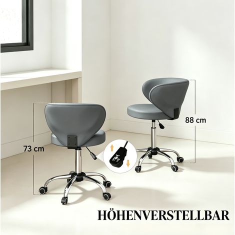 Silla de oficina con ruedas giratoria 360°, altura регулируable, PU gris DESVIAE (1/5)