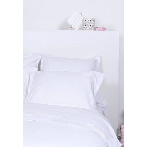 Taie d'oreiller - COTE DECO - Uni - Coton - Blanc - 50x70 cm