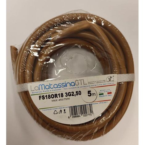 Cavo fs18or18 go-at topline 5 metri 3g2,5 marrone - mfs183g2,5ma05