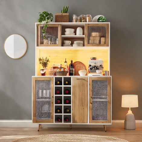 Buffet coloris blanc bois en MDF 120 x 40 x 180 cm (1/5)