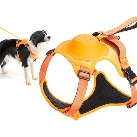 Verstellbares und einziehbares Hundegeschirr mit reflektierenden Streifen (L)