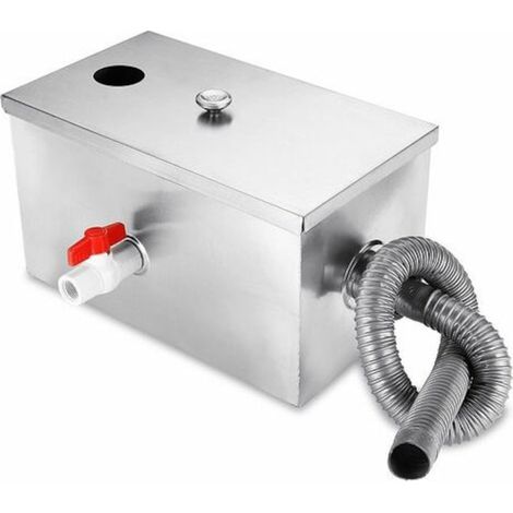 Séparateur de graisse huile-eau en acier inoxydable, 350x200x200mm, argent, polyvalent et pratique, pour un usage quotidien
