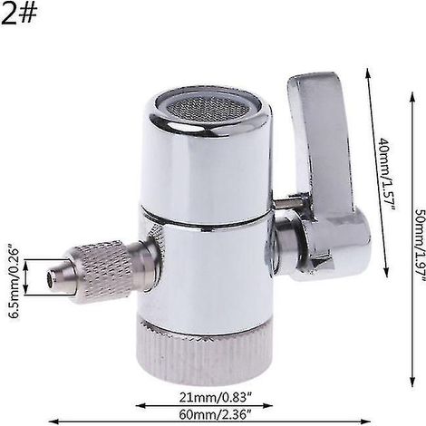 Robinet de filtration d'eau avec vanne de dérivation pour système d'osmose inverse, raccords de tube 1/4", 2 5/8" et 3/8", haute qualité (1/5)