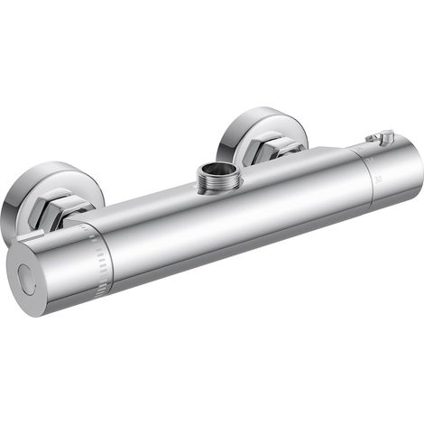 Thermostatic Bath Shower Mixer Tap, Thermostatic Shower Mixer with Up Outlet, Wall Mounted, Chrome (1/5)