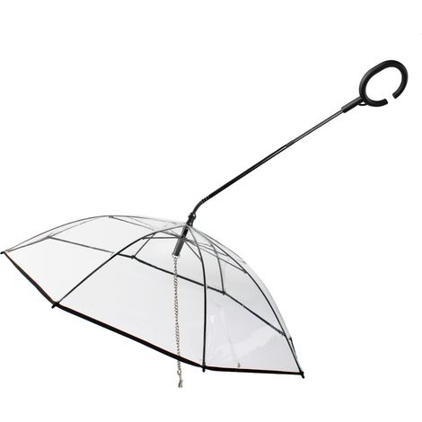 Parapluie pour chien avec chaîne de laisse, housse transparente pour chiens de petite et moyenne taille par temps de pluie et de neige (1/5)