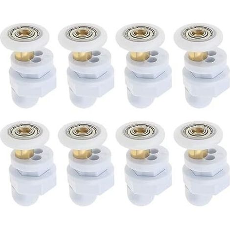 CSPARKV 23 mm Lot de 8 roulettes de porte de douche coulissante en verre ultra silencieuses de de diamètre pour porte de douche, hammam (1/5)