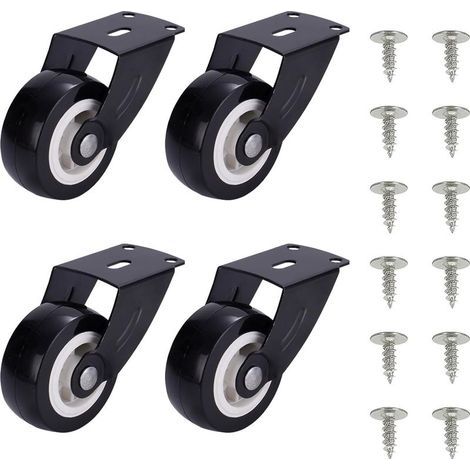 Roulettes de portail, 4 pièces roues de porte grande capacité avec vis, roue de support anti affaissement, roulette pour porte de meuble à montage (1/5)