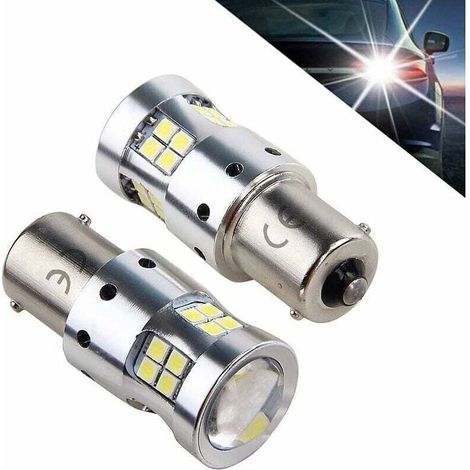 1156 P21w Ba15s 1141 7506 12V 24V 30V Ampoules LED Pour Voiture et moto, 1300LM, Avec Projecteur Objectif, 6000K Blanc Pour Feu Arrière, Feux de Recul, DRL Feux de Jours, Ampoules de Stop. (Lo