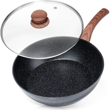 Padella in granito con coperchio in vetro blackwood 28 cm 35 l