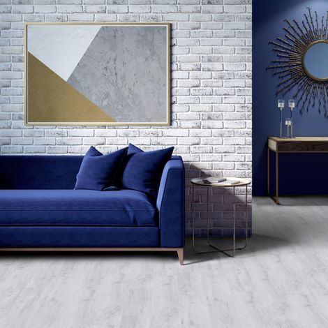 Gerflor – Lame de sol PVC clipsable sous couche intégrée – Effet bois sunny white – Résistance aux chocs et rayures – Compatible pièces humides – 2.00 m²