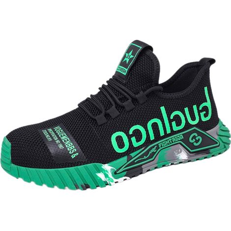 Chaussures De Sécurité Pour Hommes Baskets À Bout En Acier Chaussures De Travail Légères Femmes Baskets Industrielles Respirantes Baskets Respirantes En Maille, Bleu 36 (1/5)