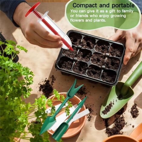 Distributeur de Graines, 6 Pcs Mini Semoir Semences, Semoir à Graines, Semoir à Graines de Jardin Manuel, Outil de Semoir de Semis pour Petites Graines, Planter, Légumes, Fleurs